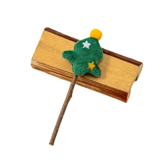 Bâton avec un jouet en forme d'arbre de Noël, parfait pour les jouets de Noël pour chat