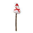 Bâton de jeu en bois avec jouets de Noël pour chat en forme de bonhomme de neige