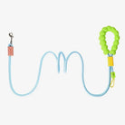 Laisse confortable pour chien Oscar et Plume avec poignée rembourrée verte et corde bleue résistante