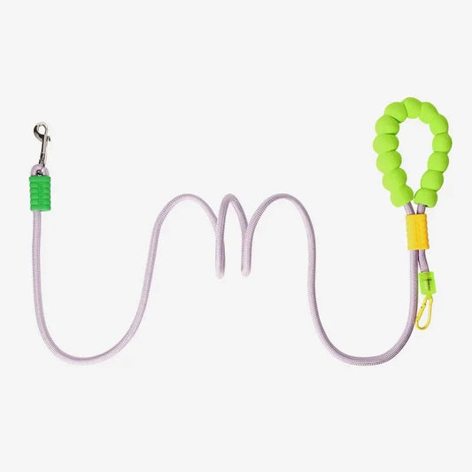 Laisse confortable pour chien Oscar et Plume avec poignée verte ergonomique et corde résistante