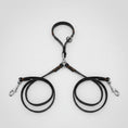 Charger l'image dans la visionneuse de la galerie, Laisse double pour chien Oscar et Plume en noir avec deux attaches pour plusieurs animaux
