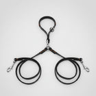 Laisse double pour chien Oscar et Plume en noir avec deux attaches pour plusieurs animaux