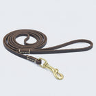 Laisse en cuir pour chien marron avec mousqueton métallique doré par Oscar et Plume