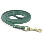 Laisse en cuir pour chien verte avec mousqueton doré solide pour promenade sécurisée