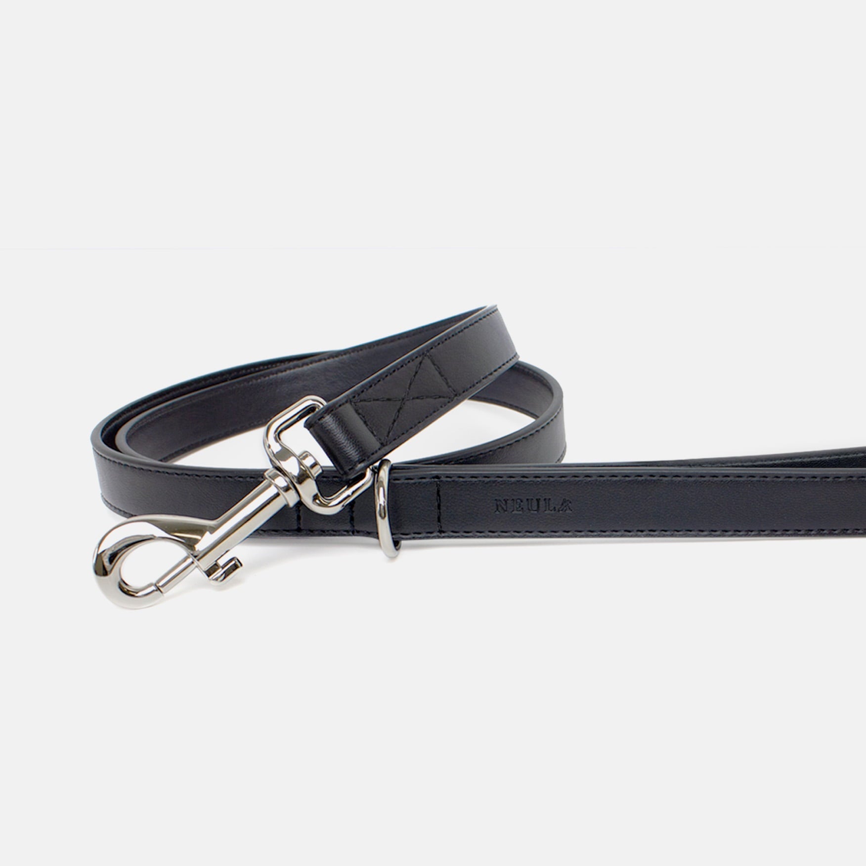 Laisse en Cuir Vegan Pour Chien Élégant et Chic Oscar et Plume Gris / XS