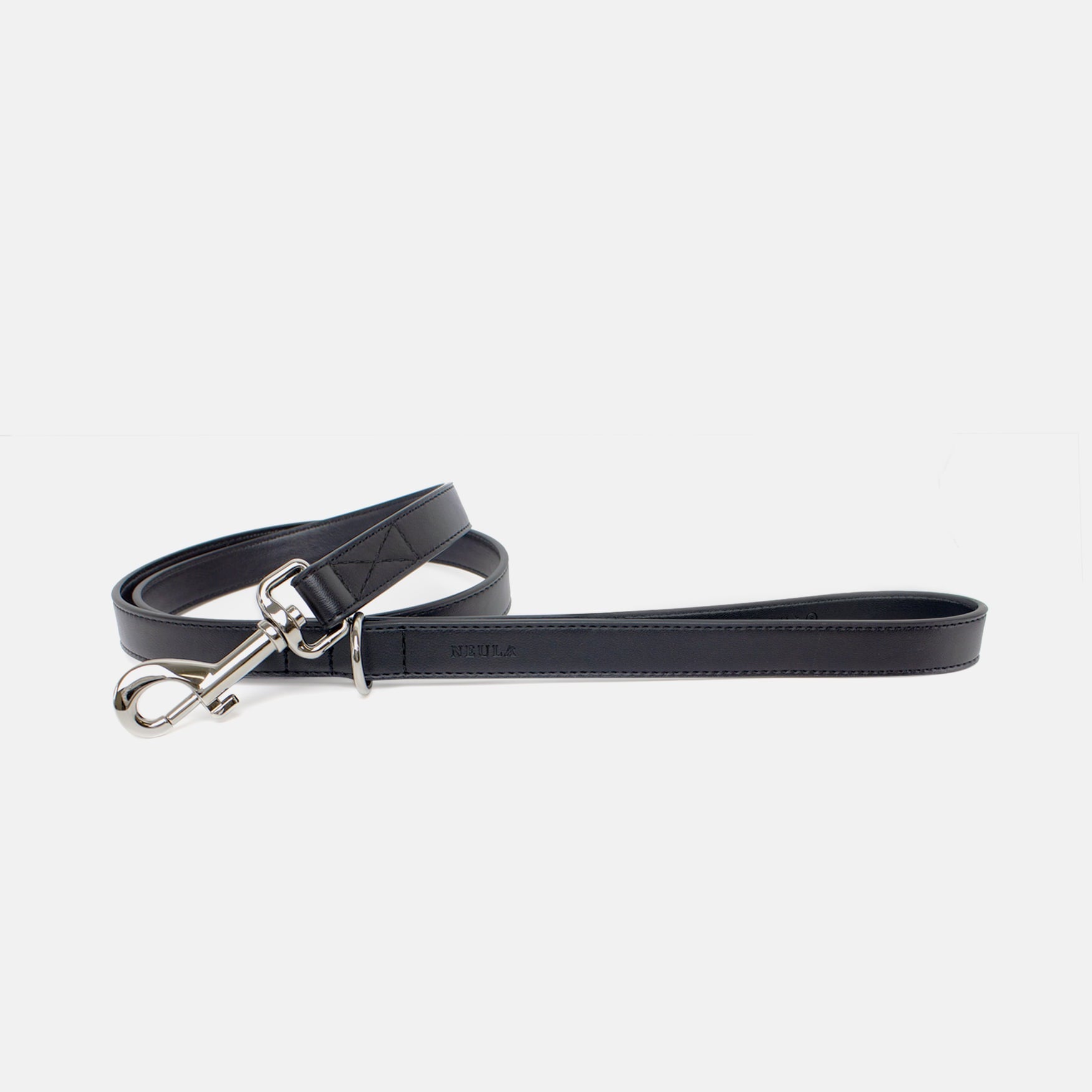 Laisse en Cuir Vegan Pour Chien Élégant et Chic Oscar et Plume Noir / XS