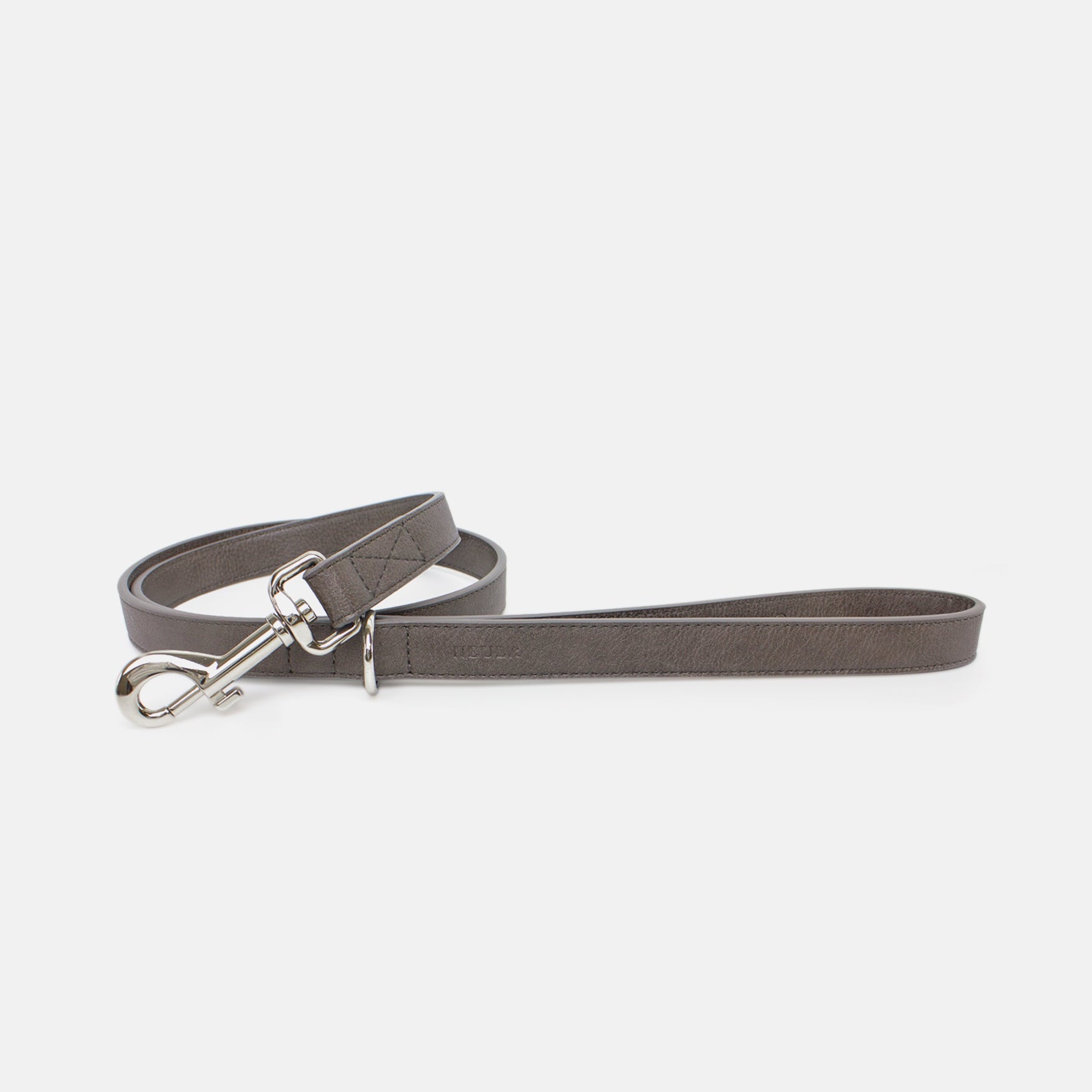 Laisse en Cuir Vegan Pour Chien Élégant et Chic Oscar et Plume Gris / XS