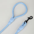 Load image into Gallery viewer, Laisse en nylon pour chien bleu clair avec poignée confortable et attache métallique noire
