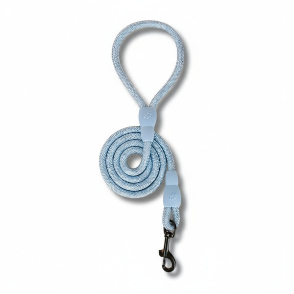 Laisse en nylon pour chien bleu clair avec fermeture métallique durable signée Oscar et Plume
