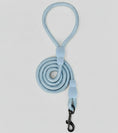 Load image into Gallery viewer, Laisse en nylon pour chien bleu clair avec mousqueton noir robuste pour promenade
