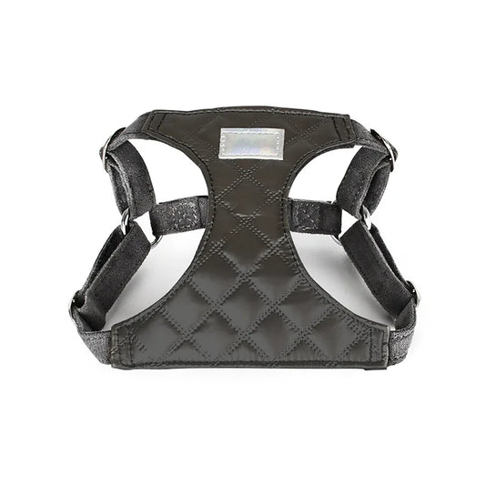 Harnais matelassé noir Oscar et Plume pour chien, idéal avec une laisse et harnais pour chien