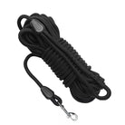 Laisse longe pour chien en nylon noir, idéale pour les promenades et les entraînements