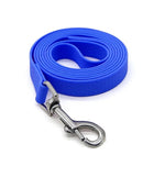 Laisse longue pour chien bleue avec mousqueton en métal résistante et confortable Oscar et Plume