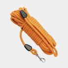 Laisse longue pour chien orange en corde résistante avec mousqueton métallique Oscar et Plume