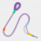 Laisse main libre chien en corde violet avec poignée rembourrée et mousqueton métallique