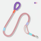 Laisse main libre chien rose avec poignée en mousse ergonomique pour promenade confortable