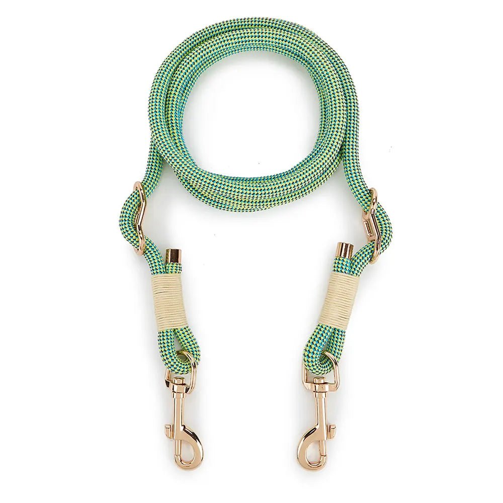 Laisse mains libres en nylon multi-fonction Oscar et Plume Vert