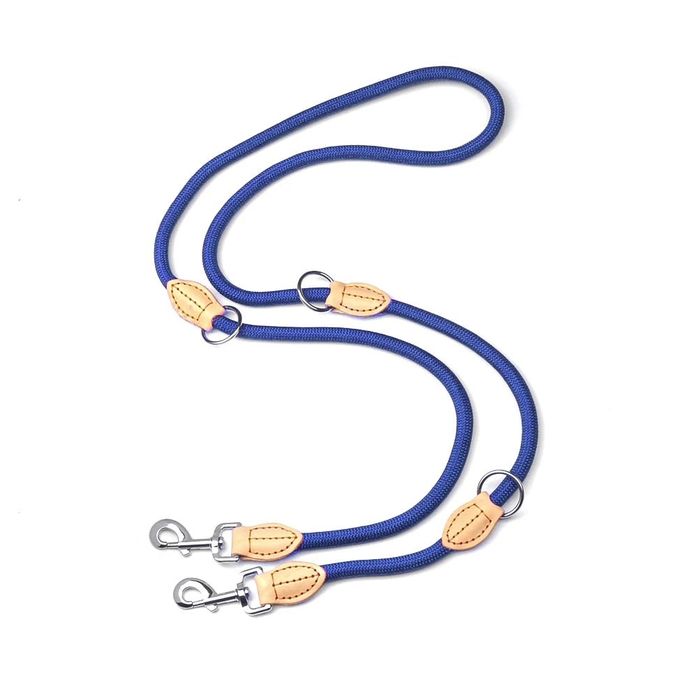 Laisse mains libres, multi-fonction, en Nylon pour chien Oscar et Plume Bleu