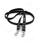 Laisse mains libres pour chien noire avec mousquetons métalliques résistants et design pratique