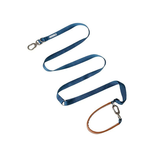 Laisse multi-fonction pour chien de couleur bleue avec un clip robuste et une poignée en cuir