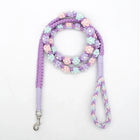 Laisse pour chien en coton avec des fleurs pastel et design coloré pour promenades stylées