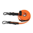 Laisse réglable chien en orange, robuste et idéale pour les promenades en extérieur.