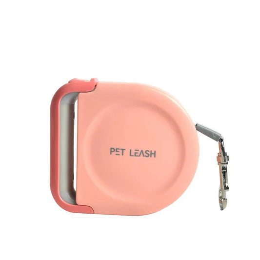 Laisse rétractable pour chien rose avec poignée ergonomique Oscar et Plume