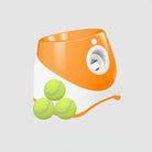 Lanceur de balle pour chien avec trois balles de tennis vert fluo pour des jeux amusants à l'extérieur