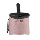 Sac friandises pour chien rose avec fermeture coulissante et fixation pour la ceinture
