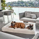 Panier Orthopédique Pour Chien Moyen/Grand - Mousse Mémoire De Forme - Housse Lavable - Bord Haut Marron - 89x64 Cm - 11