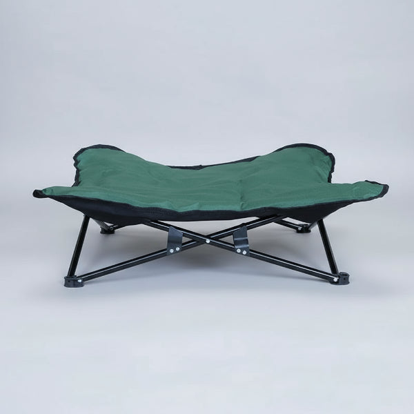 Lit pliable pour chien Oscar et Plume en vert avec cadre robuste et design confortable