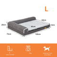 Charger l'image dans la visionneuse de la galerie, Lit pour chien mémoire de forme Oscar et Plume en gris, taille L avec rembarde confortable
