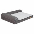 Charger l'image dans la visionneuse de la galerie, Lit pour chien mémoire de forme avec design doux et confortable en gris et blanc
