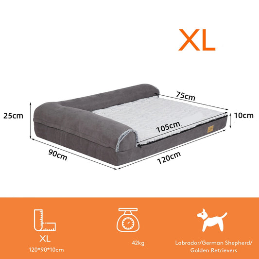 Lit pour chien mémoire de forme Oscar et Plume en taille XL, confortable et spacieux pour les grands chiens.