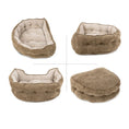 Load image into Gallery viewer, Lit pour chien très doux de couleur marron clair avec coussin matelassé et rebords rembourrés

