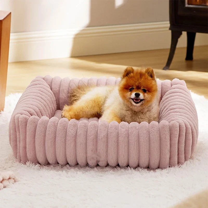 Lit rectangulaire en velours pour chien - Oscar et Plume