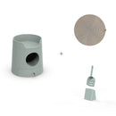 Ensemble litière design pour chat gris avec maison, tapis rond et pelle à litière Oscar et Plume