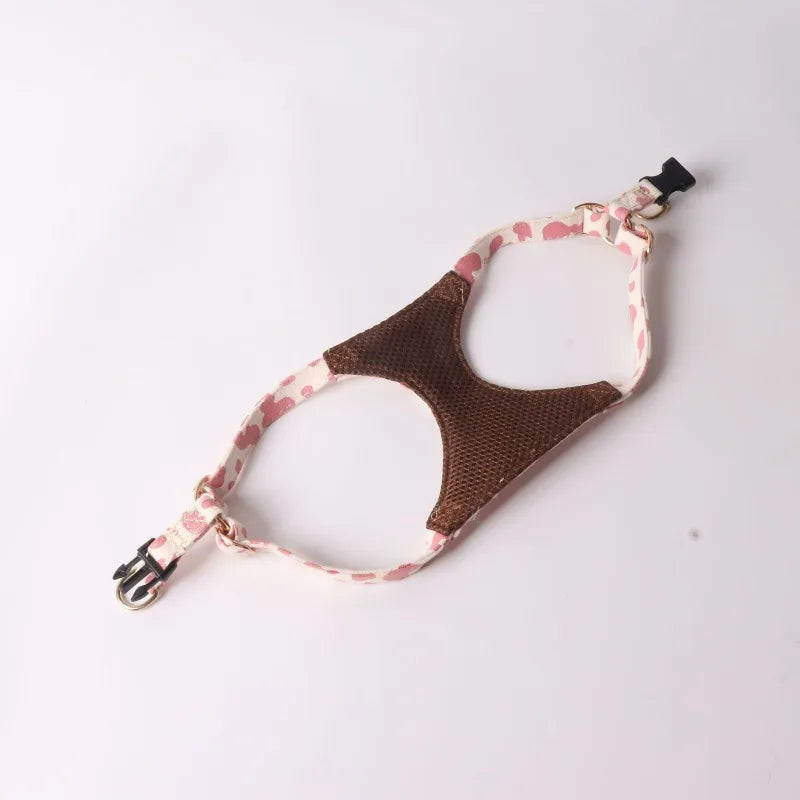 Harnais double crochet pour chien Oscar et Plume en tissu durable avec design floral