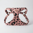 Harnais double crochet pour chien en velours rose à motifs léopard pour un style tendance