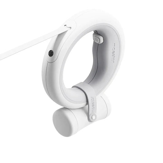 Laisse rétractable chien chat blanche moderne avec design ergonomique confortable