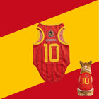 Maillot de football pour chien rouge avec numéro 10 pour petits chiens actifs