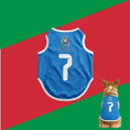 Load image into Gallery viewer, Maillot de football pour chien bleu avec le numéro 7 et logo Italy F.C.
