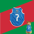 Maillot de football pour chien bleu avec le numéro 7 et logo Italy F.C.