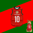Maillot de football pour chien Portugal F.C. rouge avec numéro 10 pour animaux de compagnie fans de sport