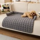 couverture de protection pour canapé gris matelassé Oscar et Plume avec bords rembourrés facile à nettoyer