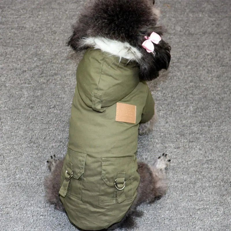 Manteau à capuche coupe-vent pour petit et moyen chien Oscar et Plume