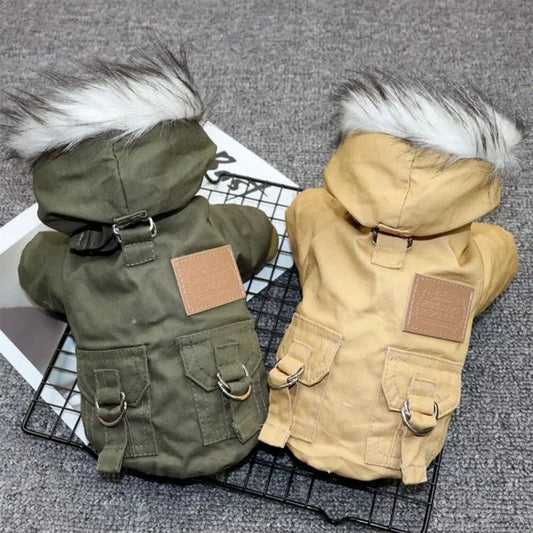 Manteau à capuche coupe-vent pour petit et moyen chien Oscar et Plume