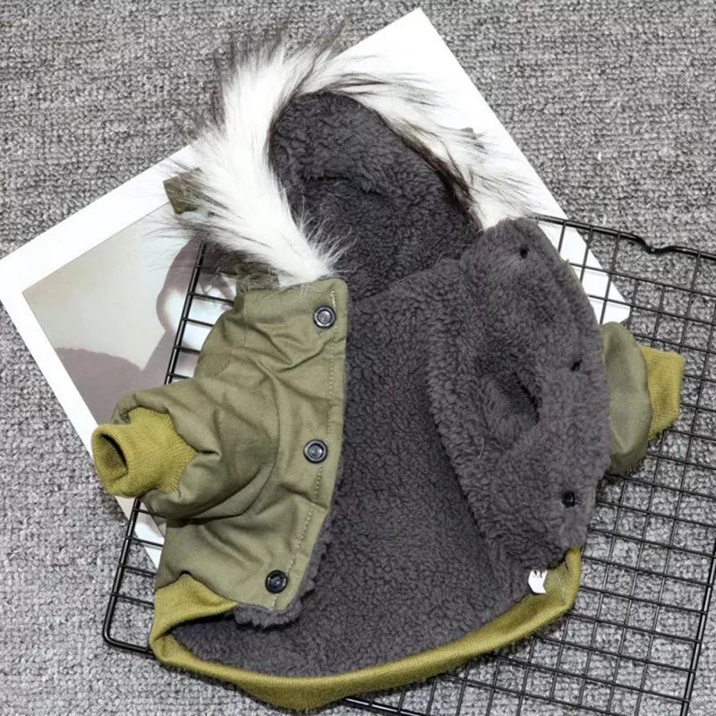 Manteau à capuche coupe-vent pour petit et moyen chien Oscar et Plume