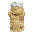 Load image into Gallery viewer, Manteau à capuche coupe-vent pour petit et moyen chien Oscar et Plume Beige / XS
