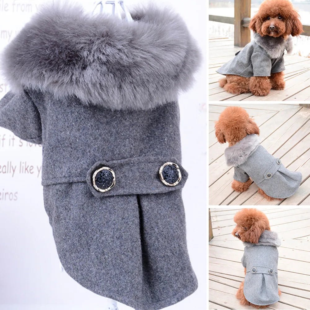 Manteau élégant avec fausse fourrure pour chien - Oscar et Plume